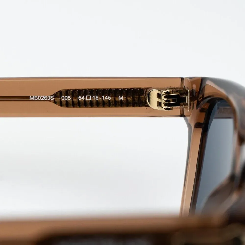 Montblanc Men Sunglasses Brown Blue Square MB0263S 005 NEW AUTHENTIC